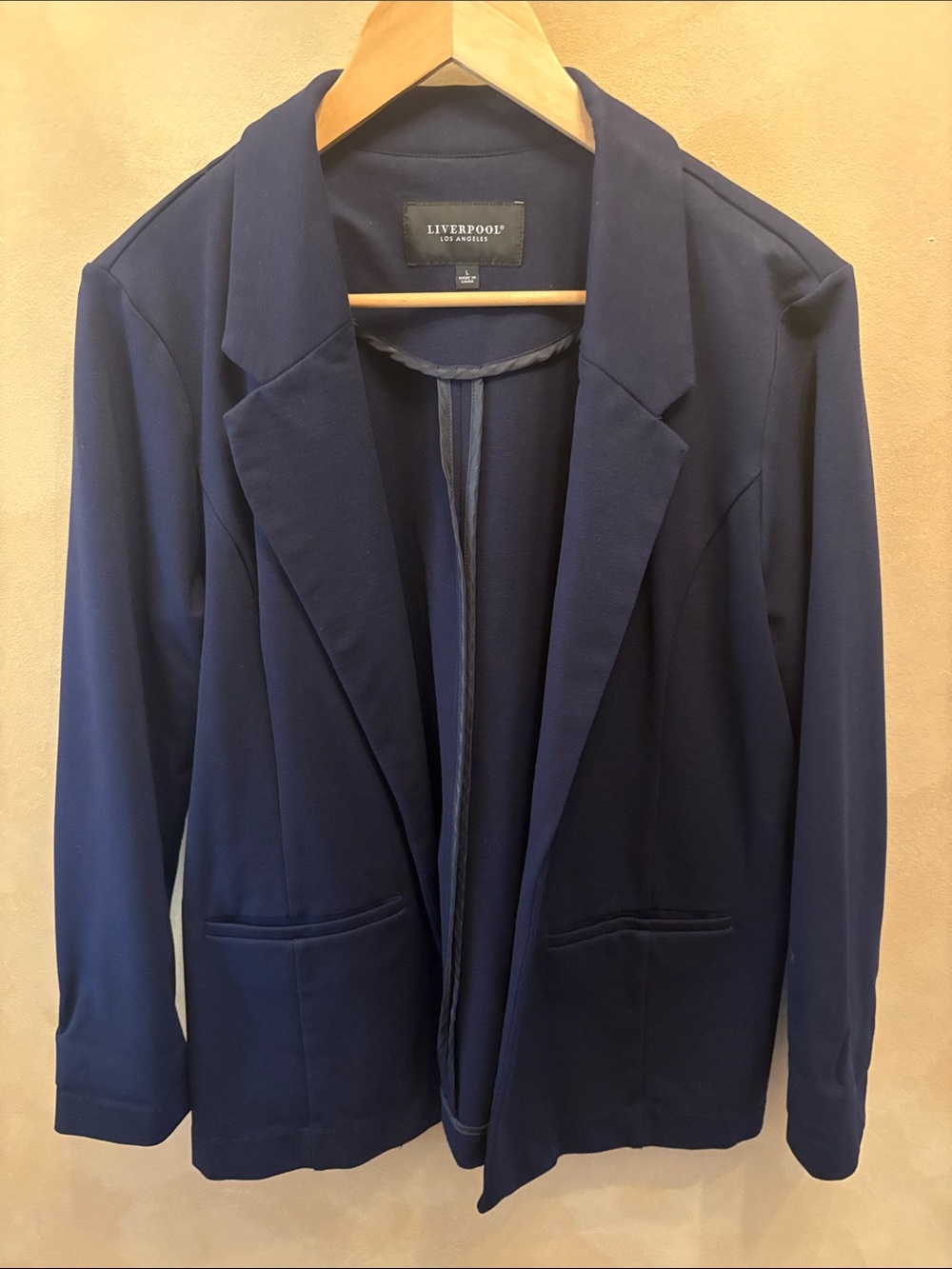 Liverpool Women's Navy Open-Front Blazer Jacket